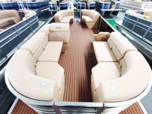 6.4m 21ft alüminyum lüks eğlence Tritoon yüzen aile parti göl yüzen bot satılık - Product Image 4