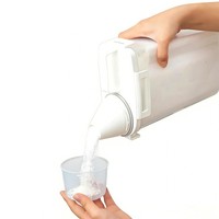 Seau distributeur de lessive en PP sans BPA, transparent, avec couvercle à clapet et poignée pour le rangement domestique