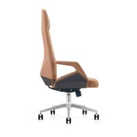 Confortable chaise de bureau pivotante en cuir président exécutif soutien du dos ergonomique chaise de bureau à dossier haut
