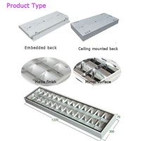 Éclairage de bureau, grille lumineuse, 4 pieds, double tube, encastré, grille, lampe 40w, T5 T8, grille lumineuse à LED, luminaire 2x36w pour hôpital