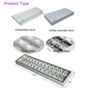 Văn phòng chiếu sáng lưới ánh sáng 4ft đôi ống lõm lưới tản nhiệt đèn 40W T5 <span class=keywords><strong>T8</strong></span> <span class=keywords><strong>LED</strong></span> louver lưới tản nhiệt ánh sáng lịch thi đấu 2x36W cho bệnh viện - Product Image 2
