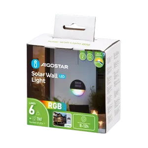 Lampe solaire LED murale noire RGB - écologique, étanche, télécommande - idéale pour l'extérieur, la décoration et la sécurité. - Product Image 1