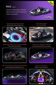 Kart à pédales à essence 4 temps 390CC monoplace pour adultes et adolescents, propulsion arrière, réglable, 85KM/H, homologué UE - Product Image 2
