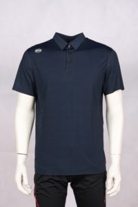 검정과 여러 가지 빛깔의 반소매 폴로 유니폼 셔츠 솔리드 패턴 통기성 기능이있는 속건 니트 원단 - Product Image 5