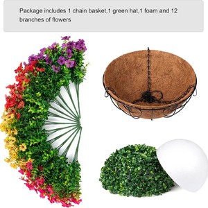 Outdoor Gardening Decoration <strong>Artificial</strong> Violet <strong>Flower</strong> <strong>Hanging</strong> <strong>Basket</strong> Coconut Palm <strong>Hanging</strong> Pot <strong>Basket</strong> - Product Image 3