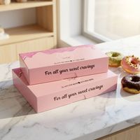 Boîtes d'emballage en papier pour gâteaux, biscuits, pain, pâtisseries, beignets, macarons, avec logo personnalisé, écologiques, de qualité alimentaire, imprimées, pliables