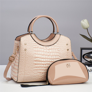 Ensemble de sacs à main pour femme imprimé serpent, aspect verni brillant, sac fourre-tout à poignée supérieure, sac à bandoulière amovible - Product Image 5