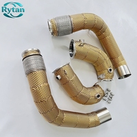 Système d'échappement Rytan en acier inoxydable 304 avec tuyaux droits à commande électronique et collecteur de descente brossé pour BMW M5 F90 4.4T
