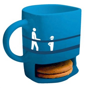 FAMA fabbrica all'ingrosso AB grade custom design white cookie pocket mug <span class=keywords><strong>tazza</strong></span> da caffè in ceramica con supporto per <span class=keywords><strong>biscotti</strong></span> - Product Image 4