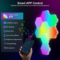 Lampe Led hexagonale 2023 RGB, éclairage modulaire magnétique, décoration créative, applique murale, veilleuse Led