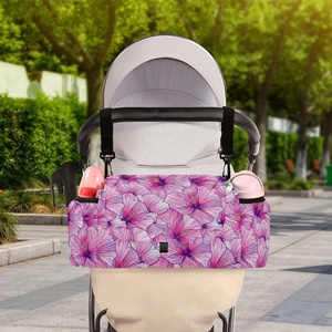 Sac de rangement de voyage imperméable à imprimé floral hawaïen Hau, organisateur de poussette suspendu personnalisé, sac à couches pour l'extérieur - Product Image 5