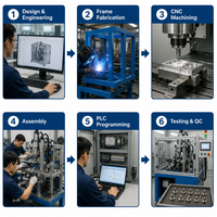Machine d'assemblage automatique de rivets à grande vitesse QFW avec commande PLC