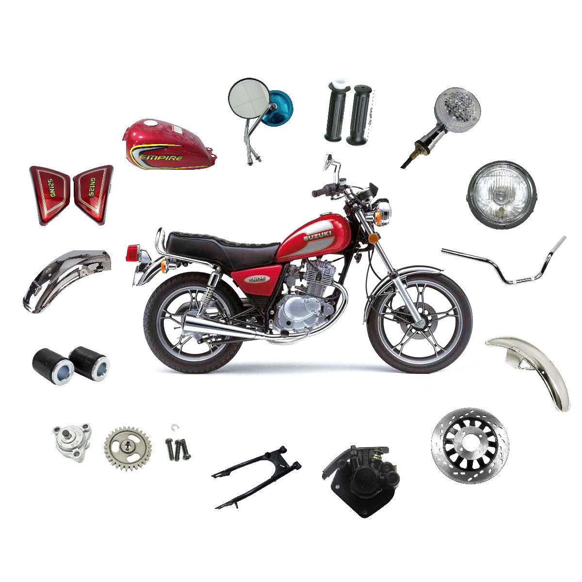 Kit Transmisión Corona Piñón Cadena Suzuki En 125 2a Gn 125 | Envío gratis オートバイのタイミングチェーン Compatible With Suzuki For EN125-2A For GZ125HS Fo