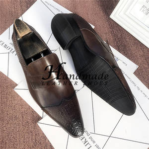 Chaussures en cuir à bout pointu pour hommes, chaussures habillées longues, chaussures de bureau décontractées, chaussures de ville décontractées - Product Image 2