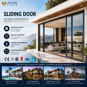 <span class=keywords><strong>Porte</strong></span> <span class=keywords><strong>coulissante</strong></span> en aluminium insonorisée et écoénergétique NFRC, à rupture de pont thermique, double vitrage trempé, pour <span class=keywords><strong>extérieur</strong></span> - Product Image 2