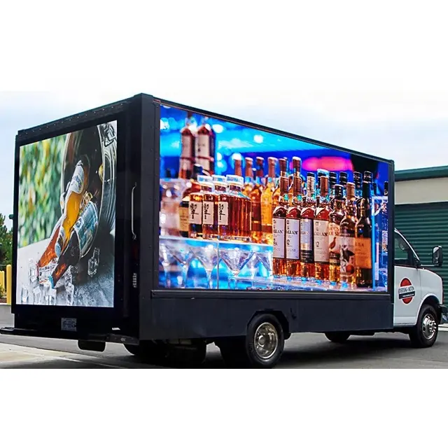 Tela led p8 para áreas externas/em veículo/van/reboque/em caminhão montado p6 p8 p10 display led propaganda móvel