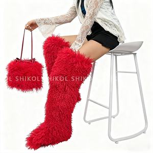 שיקול פרווה מגפיים נשים נעליים ושק סט 72 ס "מ ירך מגפי מונגוליאני גבוה 2025 קטיפה נשים בחורף - Product Image 5