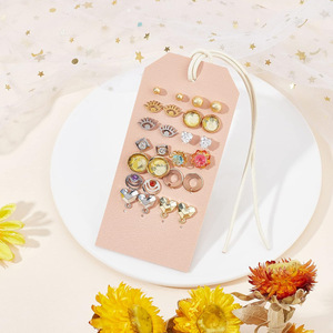 Cross-border spot PU leather earring holder, jewelry tag <b>storage</b> <b>box</b>, hanging earring and stud display rack - Product Image 2