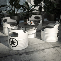 Set di Mobili in Stile Industriale in Ferro per Ristoranti, Hotel, Negozi di Tè, Caffetterie, Bar, Aree di Riposo Commerciali - Uso Domestico