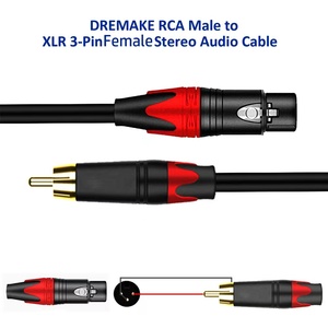 Joints plaqués or 24K personnalisés XLR mâle/femelle vers RCA mâles haut-parleur audio stéréo câble d'ampli adaptateur de microphone ligne de réglage - Product Image 4