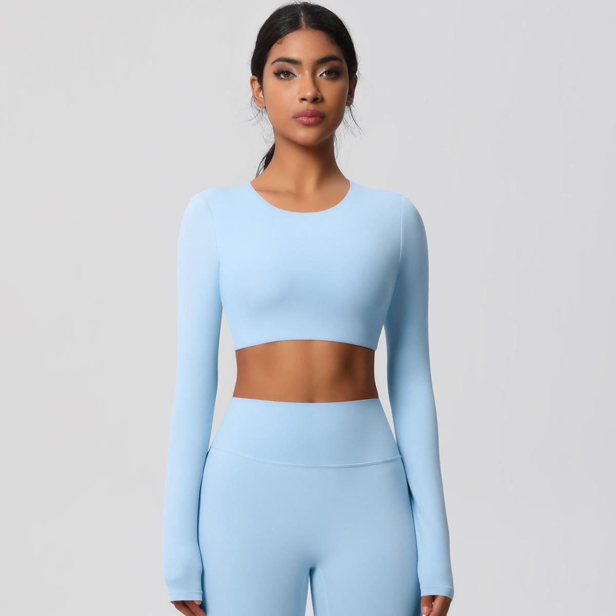 Manica lunga imbottita Skyblue