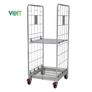 यूरोपीय गोदाम सुपरमार्केट सुपरमार्केट गैल्वेनाइज्ड पिंजरे पहियों के साथ - Product Image 3