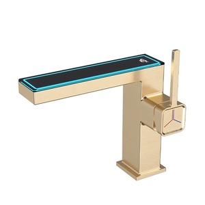 Thiết Kế Hiện Đại Hiển Thị Kỹ Thuật Số Brass Lưu Vực Vòi Nước Thông Minh Nóng Lạnh Hộ Gia Đình Chậu Rửa Sàn Núi Cho Phòng Tắm Nhà Chậu Rửa - Product Image 6