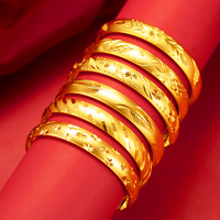 PFT Bracelet jonc ouvert pour femme en nickel plaqué or sablé avec perle fleur de prunier, cadeau pour aînés, vente en gros en direct, électroplaqué