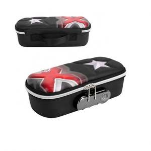 Estuche Escolar Multifuncional de EVA 3D con Estampado Personalizado Negro, Caja de Lápices con Cierre y Contraseña para Niños, Estudiantes, Adolescentes - Product Image 1