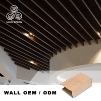 Panneaux muraux suspendus industriels en aluminium, 3d, panneaux de plafond en PVC et bois massif
