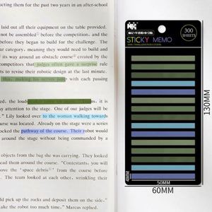 BESTLINE Bloc-notes adhésifs transparents en PET à dégradé de couleurs multiples, marqueurs clés, autocollants imperméables pour messages - Product Image 5