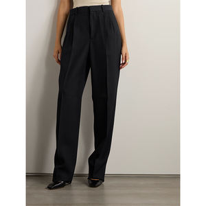 <span class=keywords><strong>Pantaloni</strong></span> <span class=keywords><strong>Neri</strong></span> da Donna a Vita Alta e Gamba Larga, <span class=keywords><strong>Eleganti</strong></span> <span class=keywords><strong>Pantaloni</strong></span> Casual da Ufficio Stile Baggy con Decorazione Elastica, Jogger a Vita Media - Product Image 2