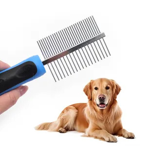 Professional Rounded Ends Stainless Steel Teeth Pet Cat Dog Hair Grooming Comb Tool for Removing Tangles and Knots