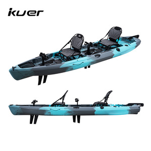 Kayak Kuer de 14 pies con pedal, LLDPE rotomoldeado, bote de pesca con doble asiento para lagos y ríos, capacidad de 300 kg, diseño duradero. - Product Image 5