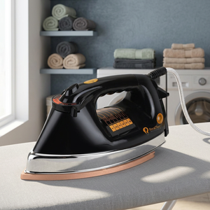 Fer à repasser électrique professionnel Kimatsu 2kg en aluminium noir, 1200W, garantie 1 an, cordon de 1,8m, idéal pour hôtels et foyers - Product Image 3