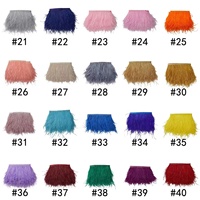 RTS 60 couleurs en stock, garniture en plumes d'autruche teintes, longues et épaisses (10-15 cm), pour robes, pyjamas, ensembles en satin, jupes et costumes pour femmes
