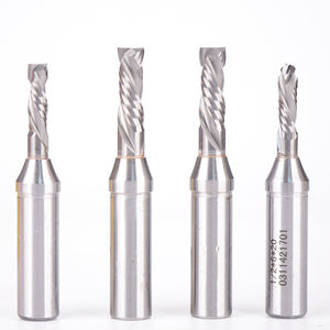 Fraise à compression spirale en carbure à double tranchant (2F) <span class=keywords><strong>pour</strong></span> bois, queue de 1/2 et 1/4, <span class=keywords><strong>pour</strong></span> routeur CNC, outils de menuiserie - Vente chaude - Product Image 1