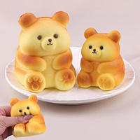 Squishy en forme de pain ours en peluche mignon, à remontée lente, parfumé, jouet anti-stress de simulation de boulangerie, vente en gros