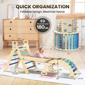 Juego de Triángulos Pikler de Madera Inspirado en Montessori para Niños, Estructura de Escalada para Gimnasio <span class=keywords><strong>Infantil</strong></span> y Jardín de Niños - Product Image 5