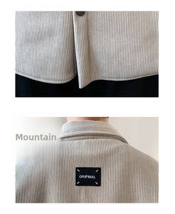 Nouvelle Veste <span class=keywords><strong>Homme</strong></span> 2026 Automne Hiver en Jacquard, Style Étudiant, Boutonnée, avec Poches Cargo, Manches Longues, en Velours Côtelé - Product Image 5