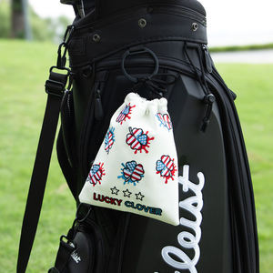 Manufacturer Design <b>Golf</b> Accessories Drawstring <b>Bag</b> Logo Embroidery <b>Golf</b> <b>Leather</b> Valuables Pouch - Product Image 5