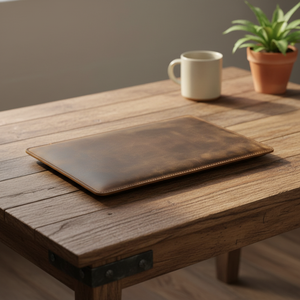 Sac pour ordinateur portable en cuir véritable de 13,3 pouces, housse de protection pour ordinateur portable en cuir véritable - Product Image 5