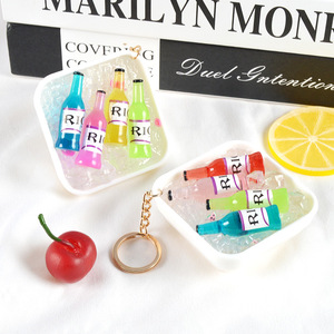 Iced cocktail drink keychain, realistic food toy model ornament, creative <b>gift</b> bag pendant - Product Image 4