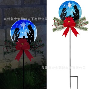Luz Solar Navideña para Jardín, Panel Acrílico LED, Estaca para Patio Exterior, Resistente al Agua, Decoración Portátil - Product Image 1