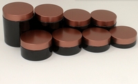Pots en plastique de stock avec couvercle en plastique bronze brun 100ml 120ml 150ml 200ml pour lotion cosmétique, crème, gommage pour le corps, poudre libre