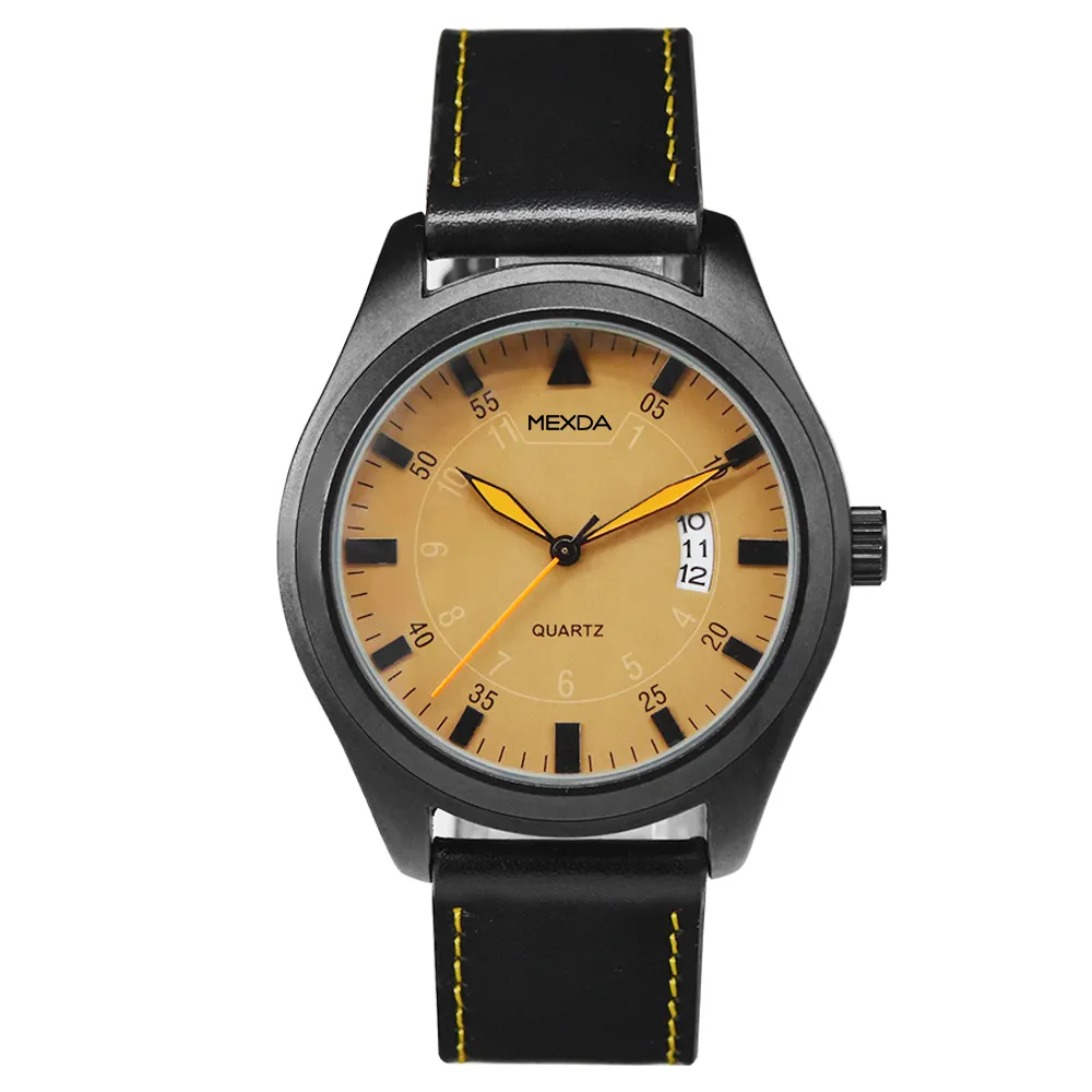 Мужские кожаные часы miyota с логотипом под заказ, светящиеся авиационные классические часы-авиаторы