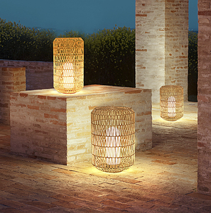 Lampada da Giardino Solare in Rattan per Esterni, Lampadina LED IP65 Impermeabile, Illuminazione Decorativa Vintage Ecologica - Product Image 1