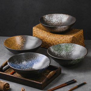 Tazón Redondo Negro de Cerámica de 9 Pulgadas para Servir Fideos Ramen, Tazón de Porcelana para Ensaladas para Catering, Estilo Restaurante Japonés - Product Image 2