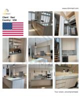 CBMMart Escalier droit moderne avec poteaux en acier au carbone et main courante en bois