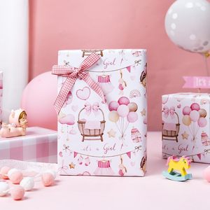 Baby Girl Wrapping Paper <b>Pink</b> Plaid It's A Girl Gift <b>Wrap</b> 17x33 Feet Double Side Eco Friendly For Baby Shower 1st Birthday - Product Image 5